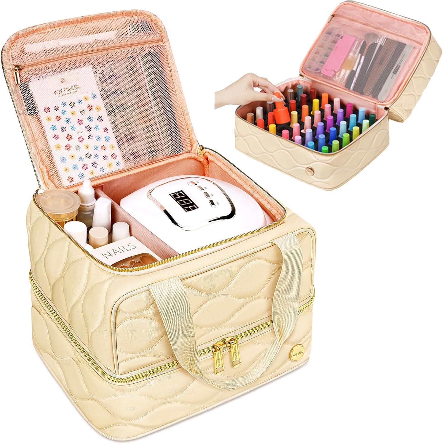2-layer Nail Polish Organizer: Compact Travel Case Guide