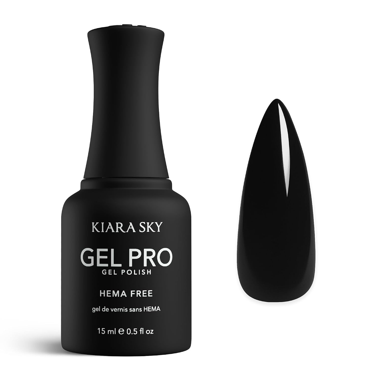 HEMA-free black gel polish — One-Coat True Black, 0.5 fl oz