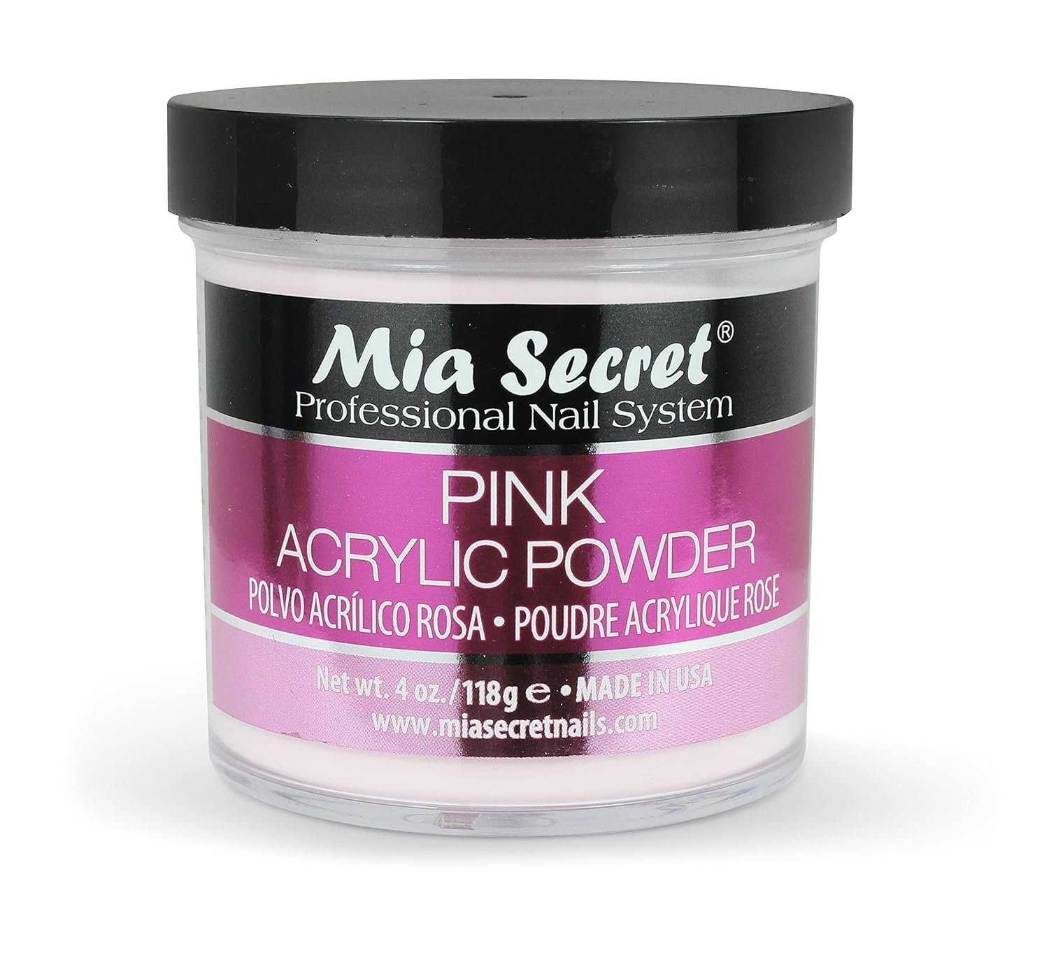 Pink Acrylic Powder 4 oz for Long-Lasting Salon Nails